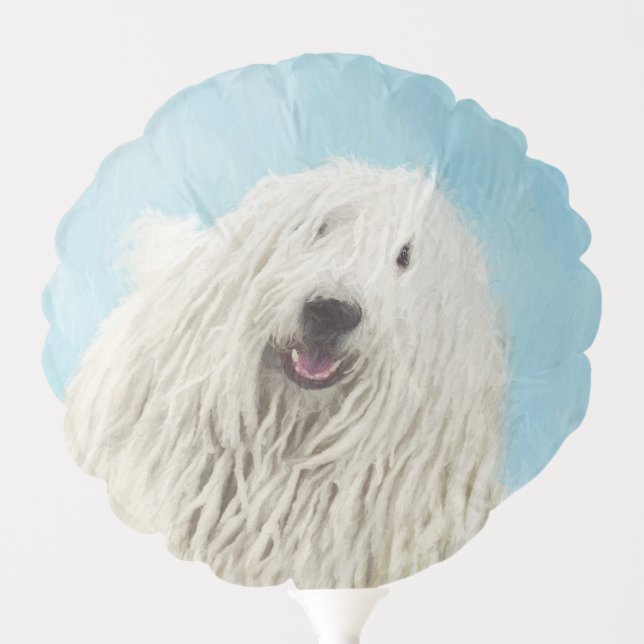 Komondor Painting - Cute Original Dog Art Balloon (Front)