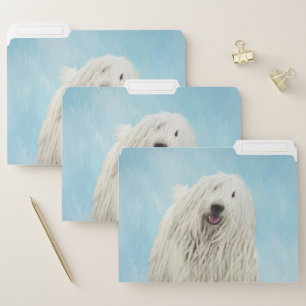 Komondor Painting - Cute Original Dog Art File Folder