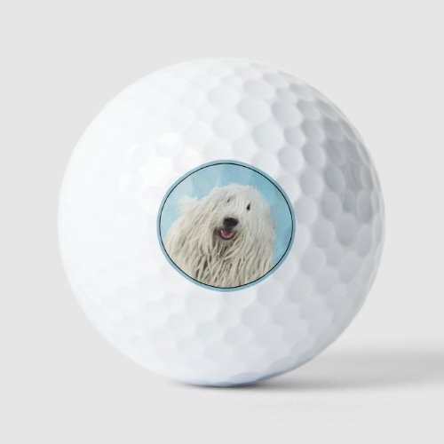 Komondor Painting _ Cute Original Dog Art Golf Balls