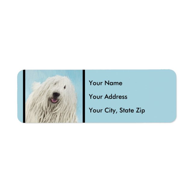 Komondor Painting - Cute Original Dog Art Label (Front)