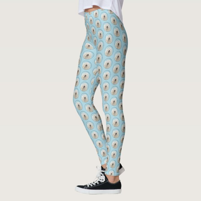 Komondor Painting - Cute Original Dog Art Leggings (Left)