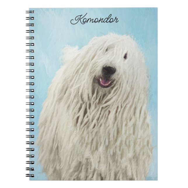 Komondor Painting - Cute Original Dog Art Notebook (Front)