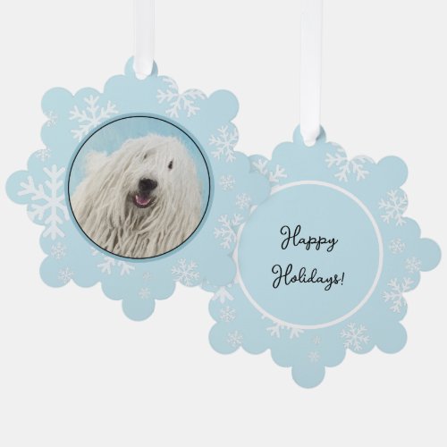 Komondor Painting _ Cute Original Dog Art Ornament Card