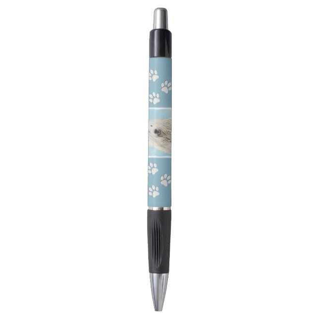 Komondor Painting - Cute Original Dog Art Pen (Front Vertical)