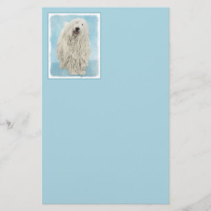 Komondor Painting - Cute Original Dog Art Stationery