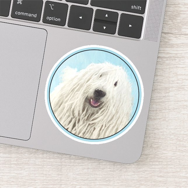 Komondor Painting - Cute Original Dog Art Sticker (Detail)