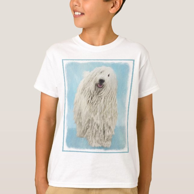 Komondor Painting - Cute Original Dog Art T-Shirt (Front)