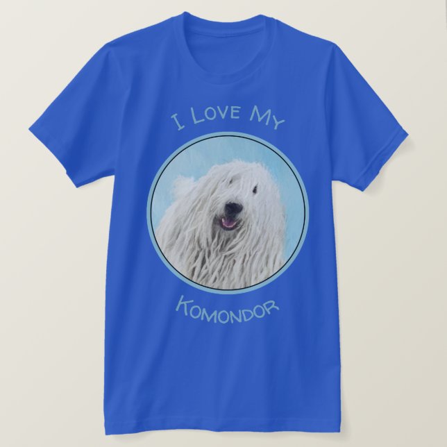 Komondor Painting - Cute Original Dog Art T-Shirt (Design Front)