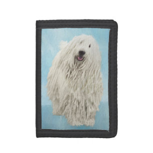 Komondor Painting - Cute Original Dog Art Trifold Wallet