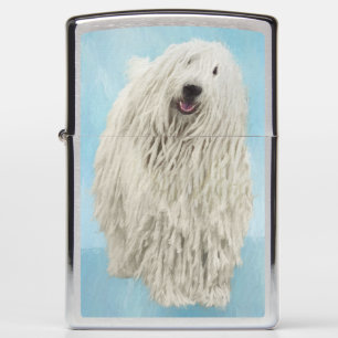Komondor Painting - Cute Original Dog Art Zippo Lighter
