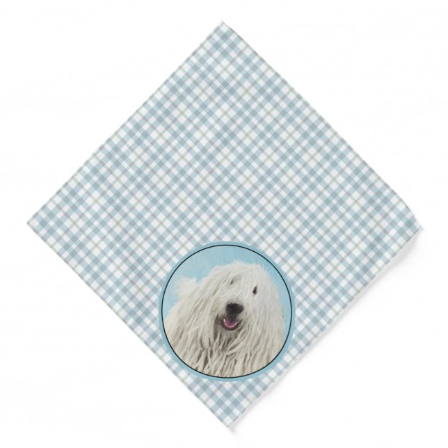 Komondor Painting Hungarian Cute Original Dog Art Bandana (Front)