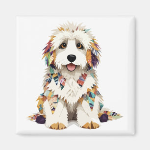 Komondor Playful Adorable Fun Animal Colorful Pet Magnet
