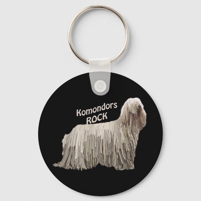 Komondors Rock Keychain (Front)
