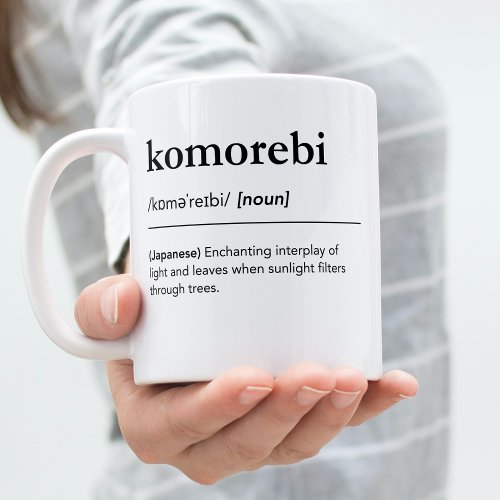 Komorebi definition japanese words dictionary coffee mug