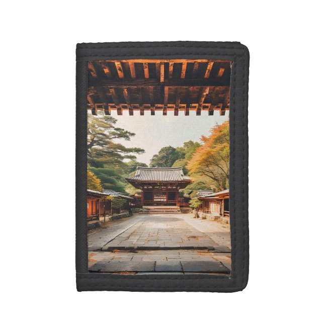 Komorebi - The Sun-Drenched Temple Trifold Wallet (Front Vertical)