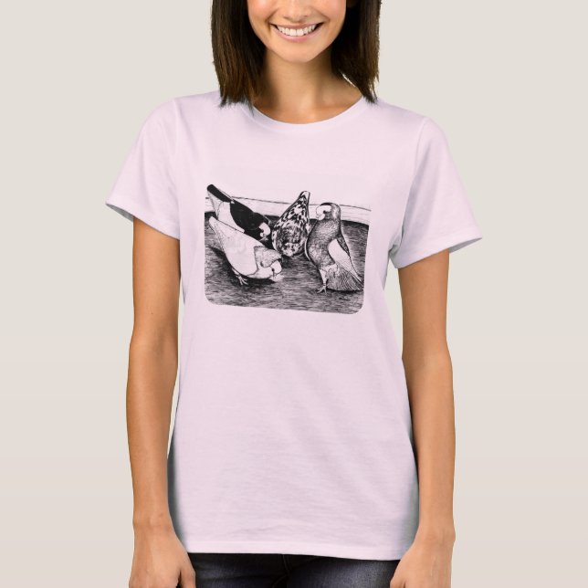 Komorner Tumbler Pigeon Quartet T-Shirt (Front)