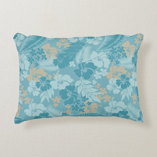 Kona Bay Hawaiian Hibiscus Accent Pillow (Front)