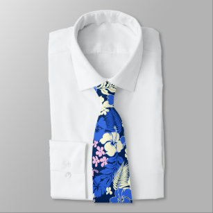 Kona Bay Hawaiian Hibiscus Aloha Shirt Print Tie