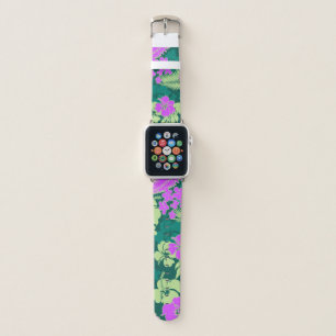 Kona Bay Hawaiian Hibiscus Aloha Teal Green Apple Watch Band