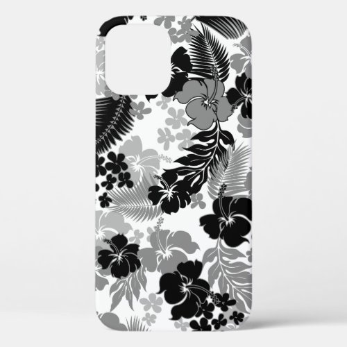 Kona Bay Hawaiian Hibiscus Black iPhone 12 Pro Case