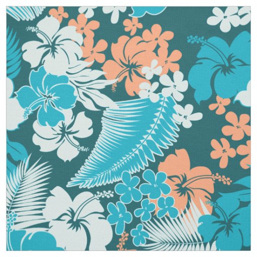 Kona Bay Hawaiian Hibiscus Fabric | Zazzle