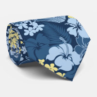 Kona Bay Hawaiian Hibiscus Two-sided Printed Neck Tie