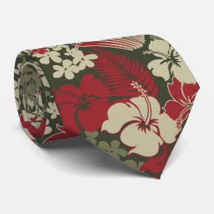 Kona Bay Hawaiian Hibiscus Two-sided Printed Tie
