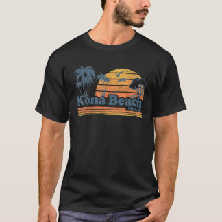 Kona Beach Hawaii Vintage Surfing 70s Retro Summer T-Shirt