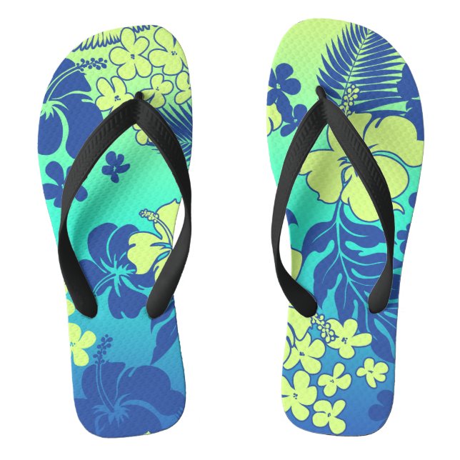 Kona Blend Hawaiian Hibiscus Blend - Turq Flip Flops (Footbed)