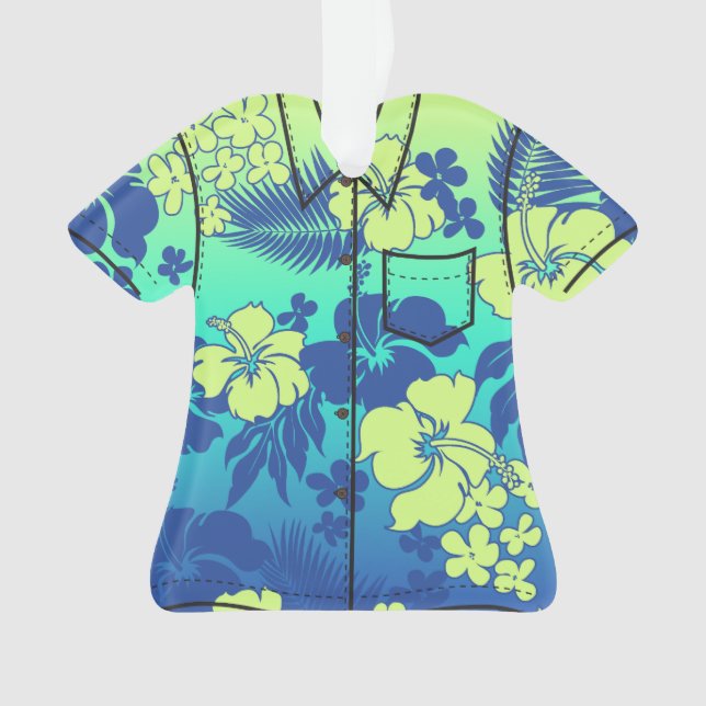 Kona Blend Hawaiian Hibiscus Flora Aloha Shirt Ornament (Front)