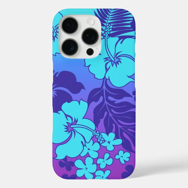 Kona Blend Hawaiian Hibiscus Turq and Violet Case-Mate iPhone Case (Back)