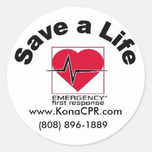 Kona CPRs Save a Life Sticker
