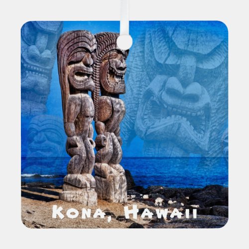 Kona Hawaii 2 sided square Ceramic Ornament