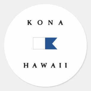Kona Hawaii Alpha Dive Flag Classic Round Sticker