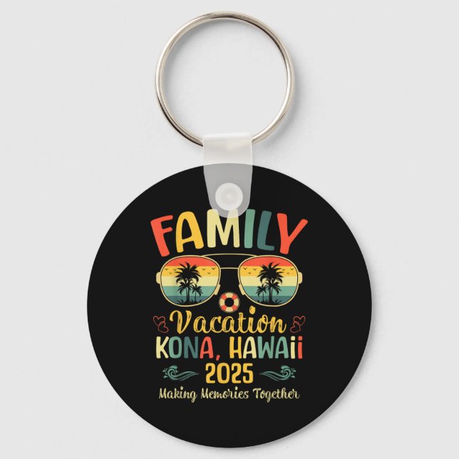 Kona Hawaii Beach Family Summer Vacation 2025  Keychain (Front)