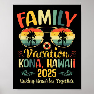 Kona Hawaii Beach Family Summer Vacation 2025 Poster
