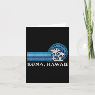 Kona Hawaii Beach Vintage Family Summer Vacation Card