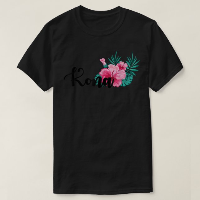 Kona Hawaii Cute Hibiscus Flower Hawaiian  T-Shirt (Design Front)