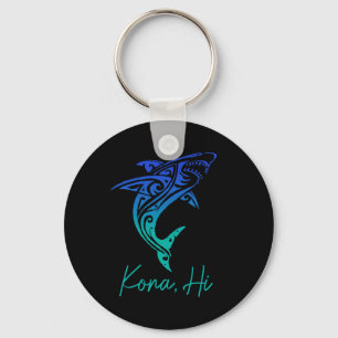 Kona Hawaii Shark Diving Fishing Surfing Surfer Ha Keychain