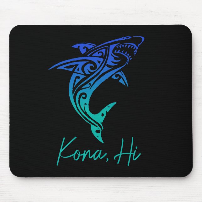 Kona Hawaii Shark Diving Fishing Surfing Surfer Ha Mouse Pad (Front)