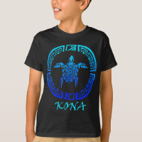 Kona, Hawaii Vintage Retro Tribal Turtle Vacation