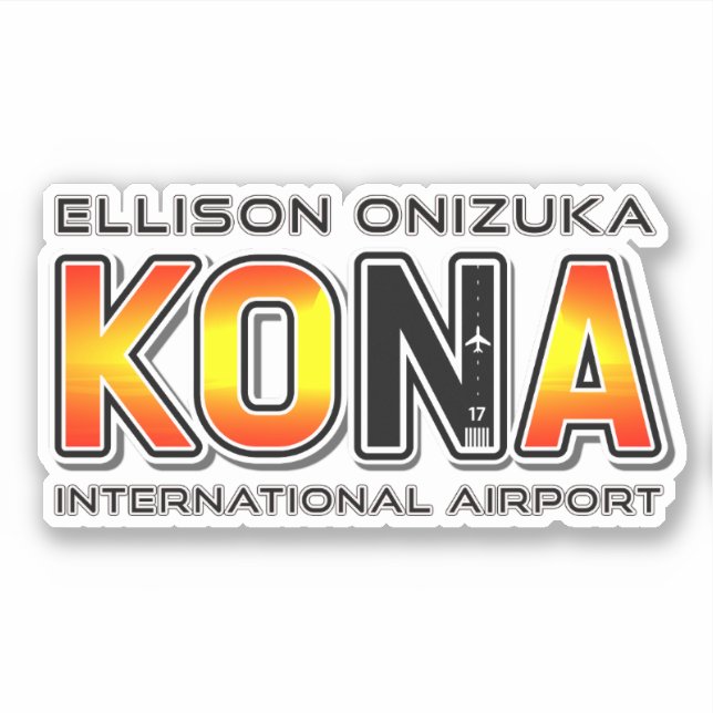 Kona International Airport KOA Airport Code  Sticker (Front)