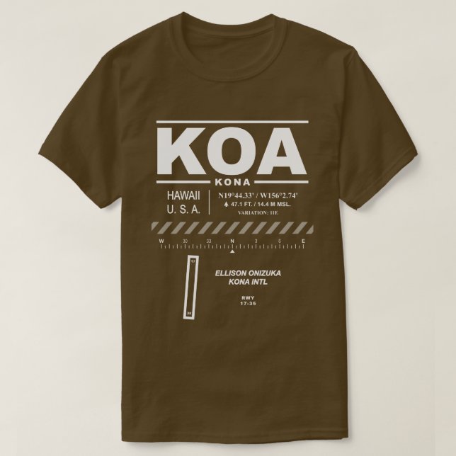 Kona International Airport KOA T-Shirt (Design Front)