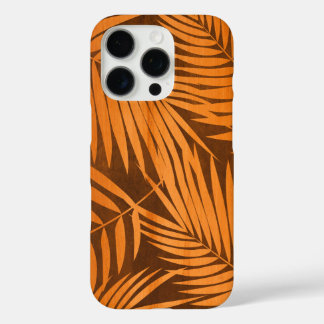 Kona Palms Hawaiian Leaf Faux Wood Koa Amber iPhone 16 Pro Case