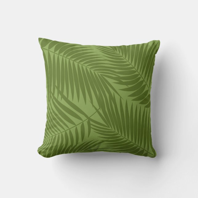 Kona Palms Hawaiian Leaf Reversible Throw Pillow (Front)