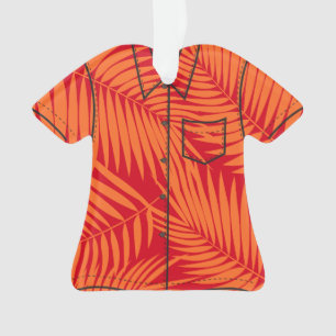 Kona Palms Hawaiian Leaf Tropical Aloha Shirt Ornament