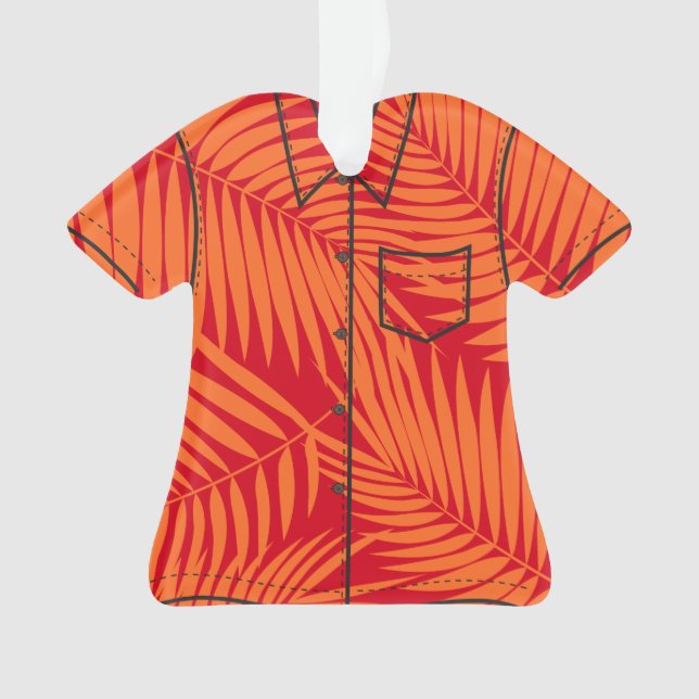 Kona Palms Hawaiian Leaf Tropical Aloha Shirt Ornament (Front)