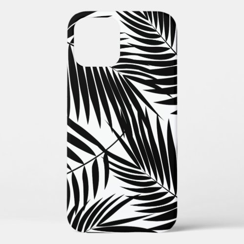 Kona Palms Hawaiian Leaf Tropical Black and White iPhone 12 Pro Case