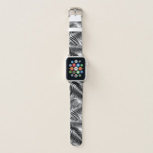Kona Palms Hawaiian Leaf Tropical - Black Apple Watch Band