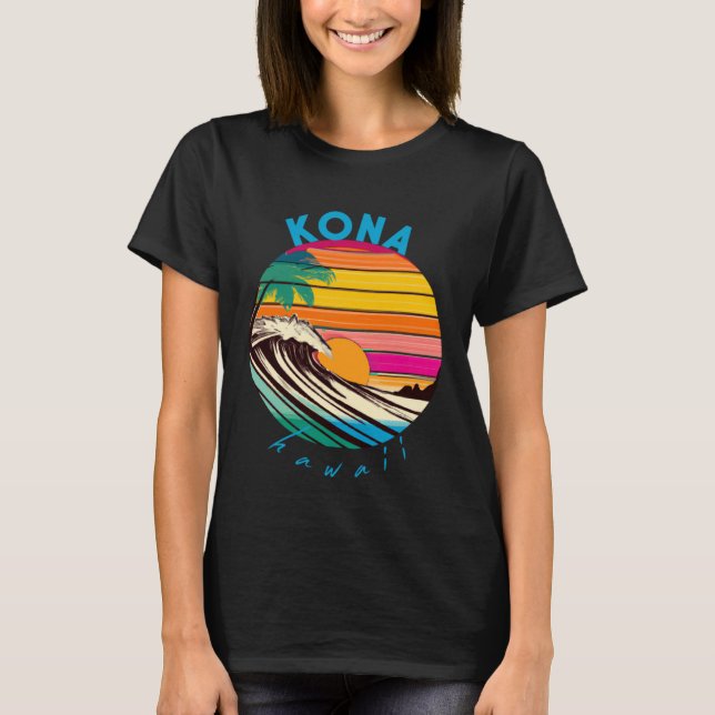 Kona Retro 1980s Style Hawaii Beach T-Shirt (Front)